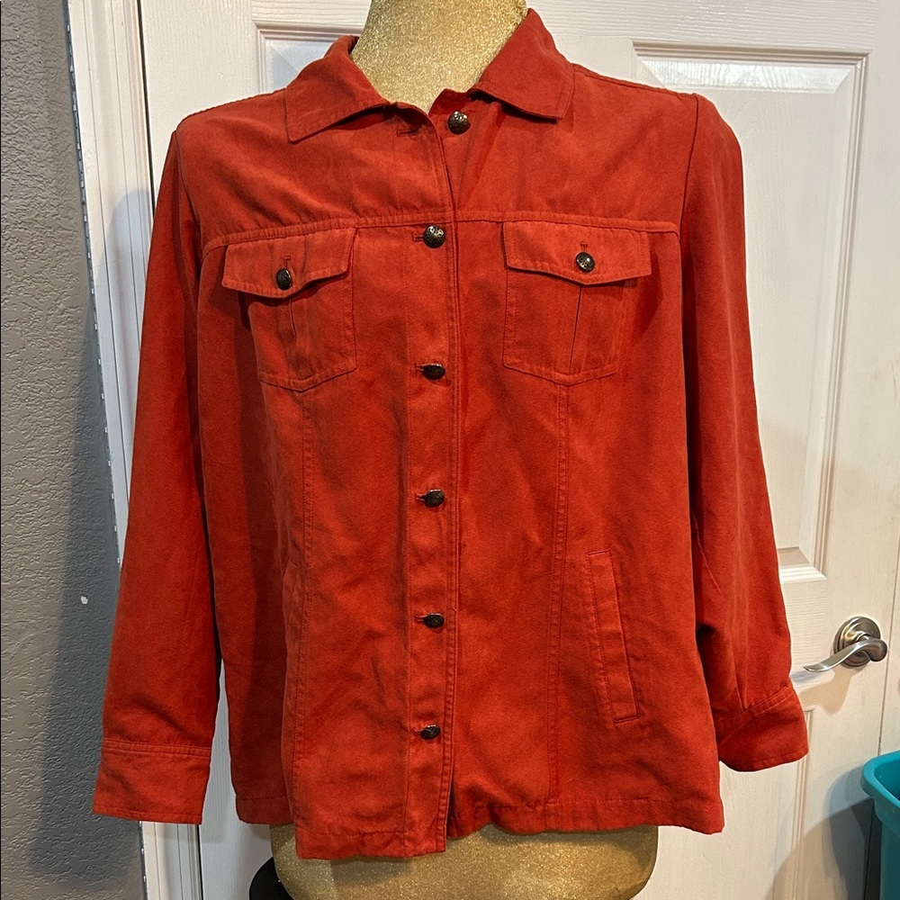Croft & Barrow Women's Vibrant burnt orange shirt Jacket